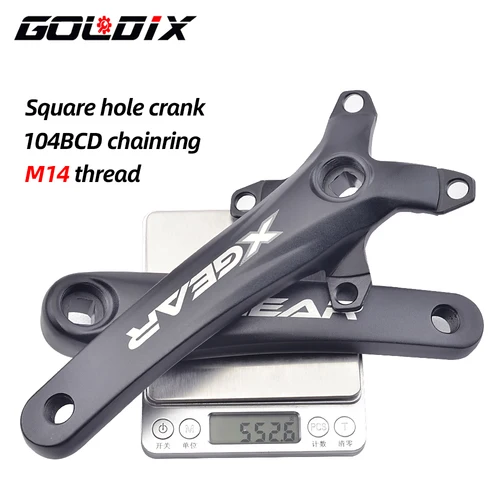 Imagen 2 del producto Platos y bielas de bicicleta GOLDIX con orificio cuadrado 104BCD, plato único forjado, manivela de aleación de aluminio de 170mm de longitud, negro 32/34/36/38/40/42T