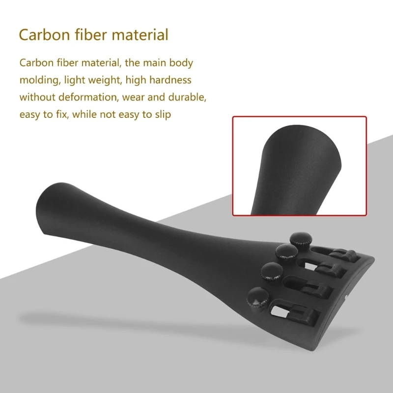 Carbon Fiber Violino Fiddle Tailpiece with 4 Fine Tuners Violin Composite Tailpiece for 4/3 4/4 Violin Accessories