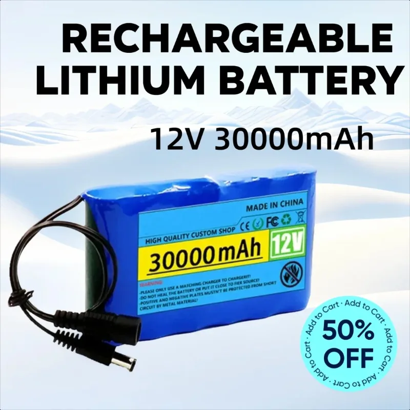 

12V 30000mAh for CCTV Cam Monitor Electrical Rechargeable Lithium Battery