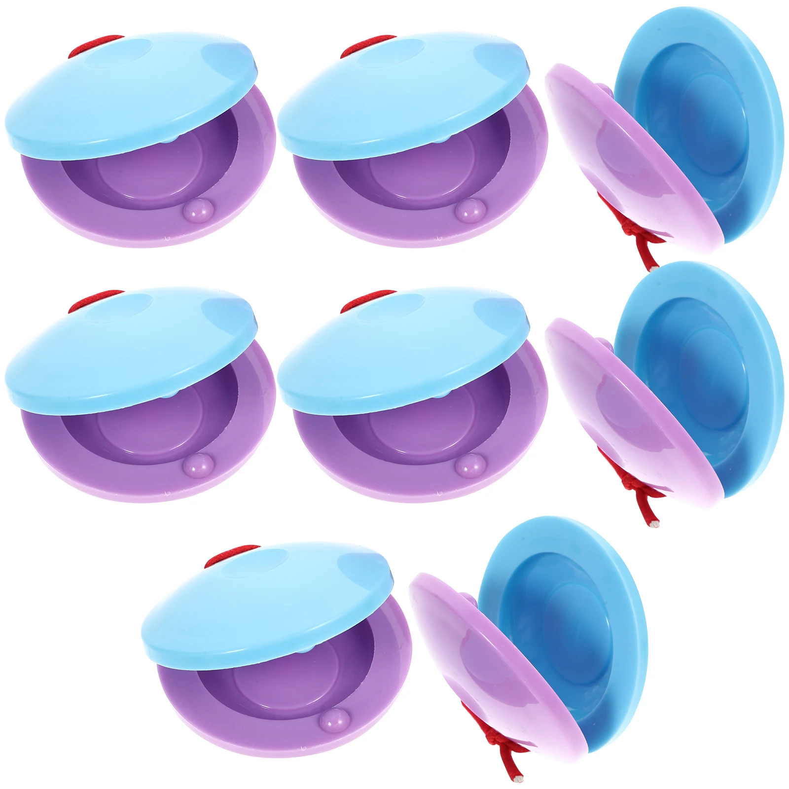 

8 Pcs Plastic Round Dance Board Toddler Musical Instruments Castanets Finger Puzzle