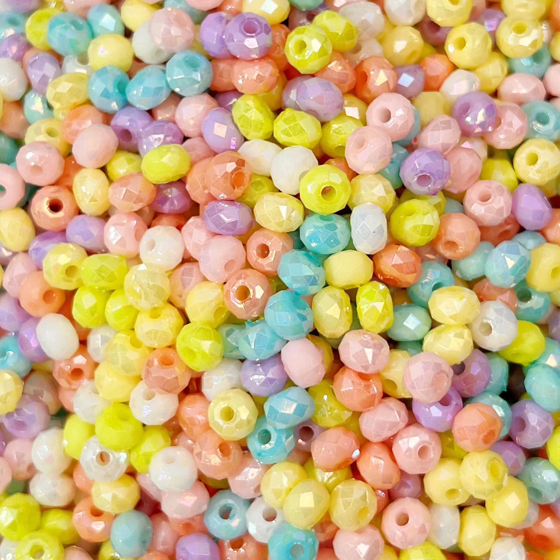 

400Pcs 4*6mm Mixed Color Flat Bead Resin Spacer Handmade DIY Accessories Beaded Loose Mobile Phone Chain Clothing Accessories