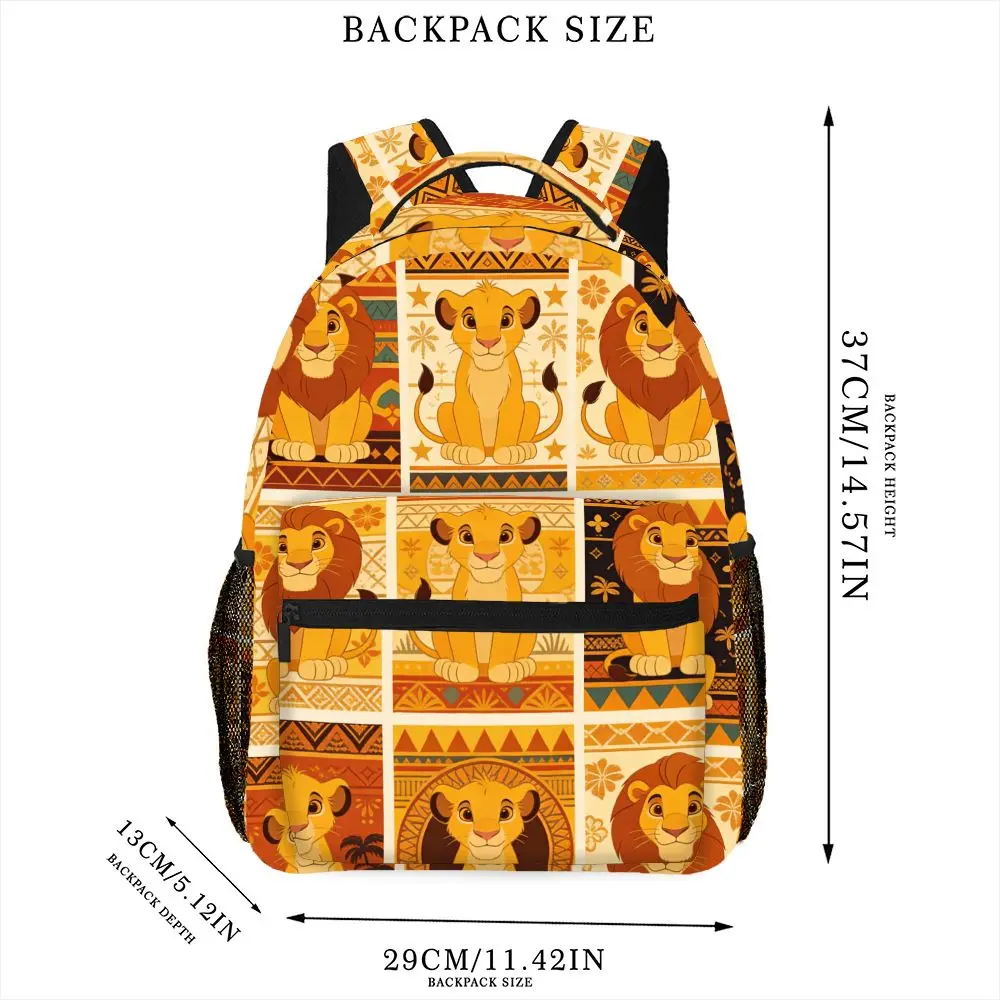 ディズニー ライオンキング バックパック、カジュアルバッグ、大容量、高品質ギフト、パーソナライズされた日常使用