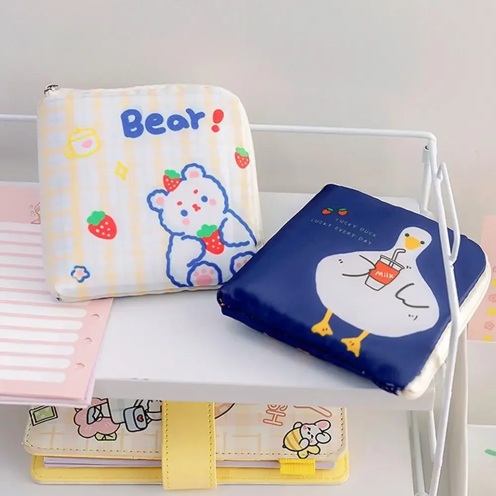 Korean Cute Bear Large Capacity Sanitary Napkin Storage Bags Girls Cartoon Physiological Period Tampon Organiser Bag Mini Bag