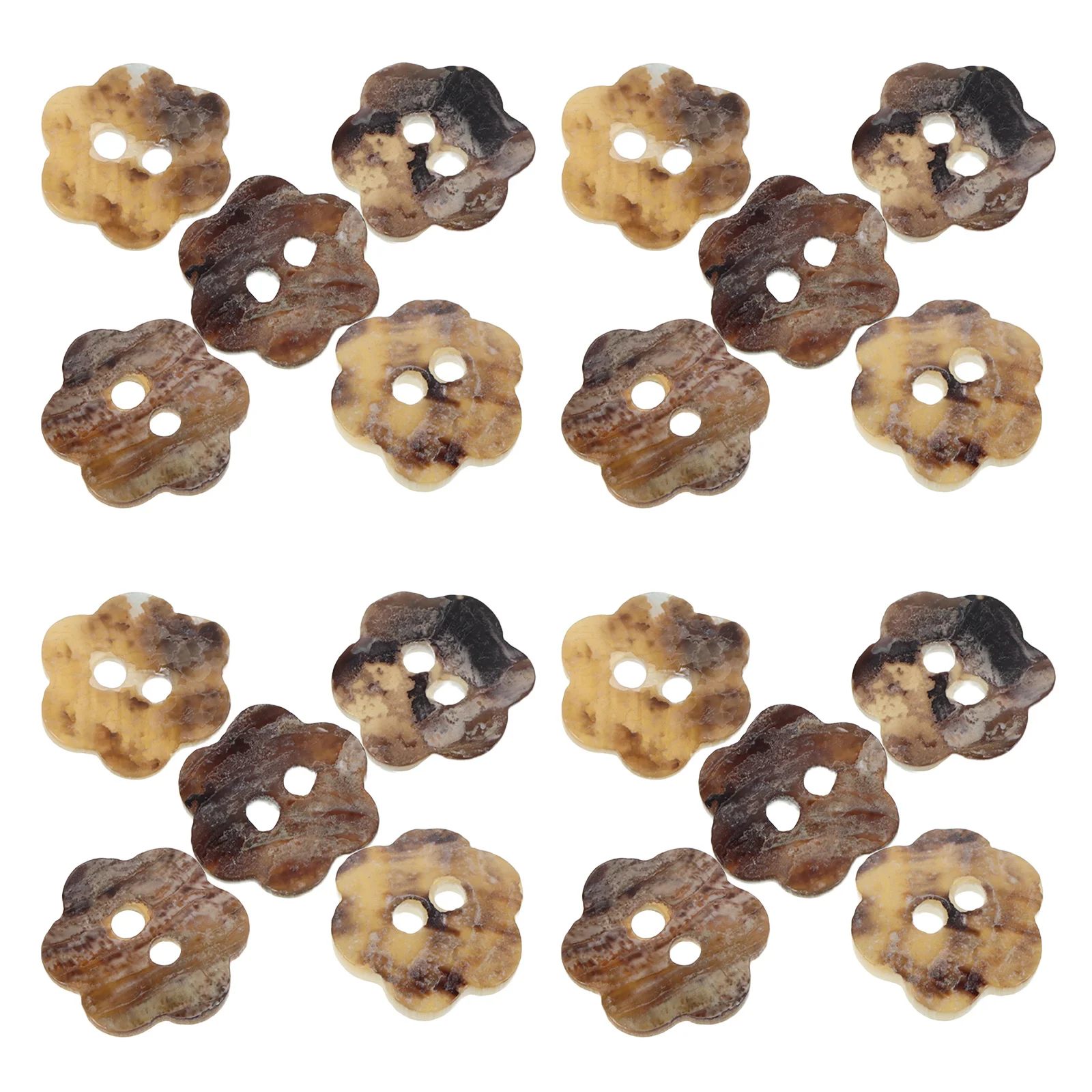 

20Pcs Unique Flower Shape Buttons 0.4 Inch 2-Hole Sew on Buttons for Clothing Repair Crafting DIY Garment Button Supplies
