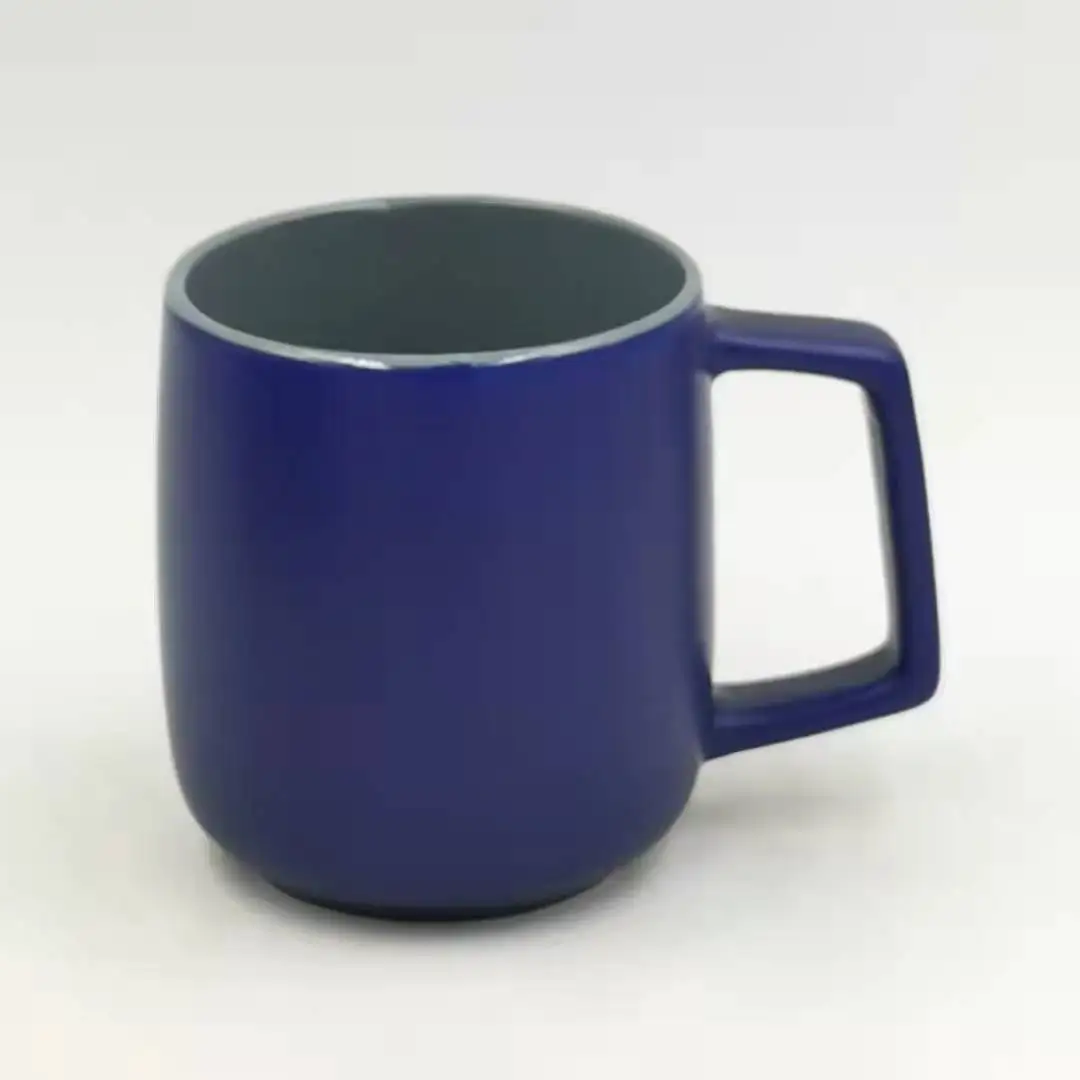 Matte Inner And Outer Dual Color Square Handle Ceramic Cup Multi Large Capacity Mug Water