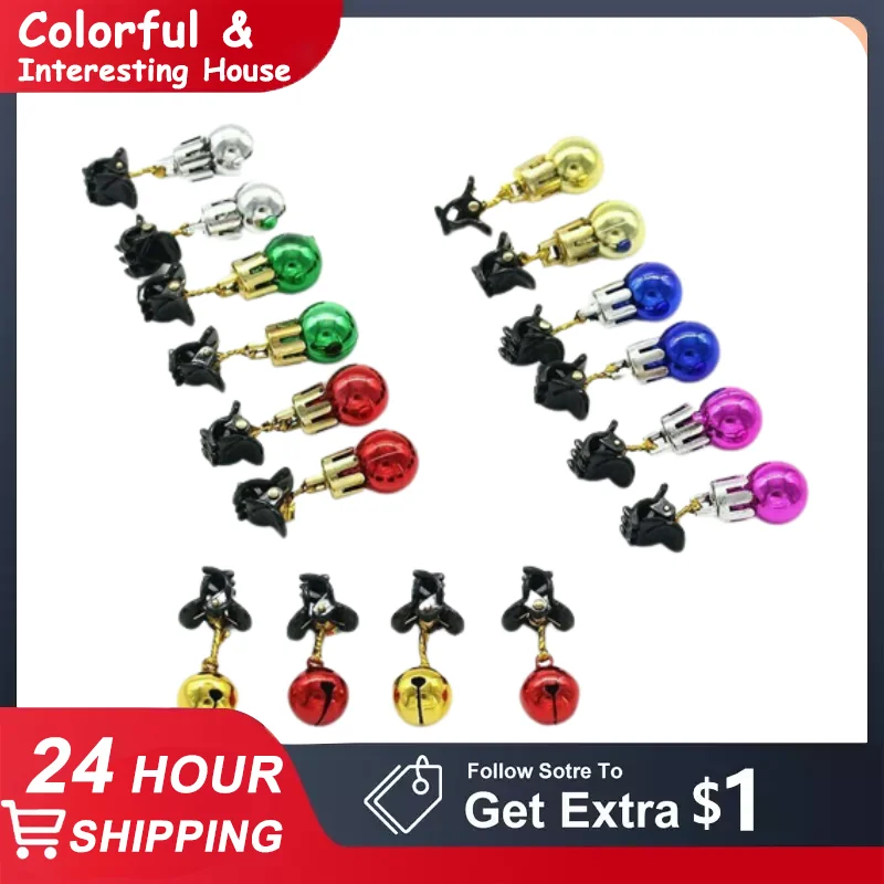 Bells Clip Ornament Multi Scenario Usage 10g Rich Styles Xmas Gifts Mixing Ball Santa Claus Beard Clip Bulb Strong Atmosphere