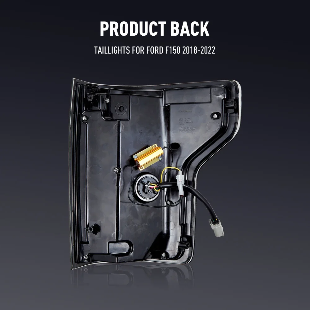 Sepasang Lampu Belakang LED Untuk Ford F150 2018-2022 DRL Lampu Mundur Rem Sinyal Belok Plug And Play Perakitan Lampu Belakang Mobil