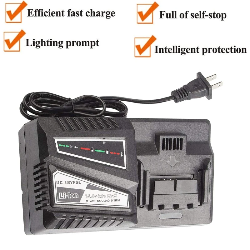 Top Deals 14.4V-20V Max UC18YFSL Li-Ion Battery Charger for HITACHI UC18YFSL UC18YSL3 UC18YKSL UC18YRL UC18YRSL