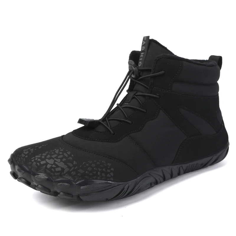2025 botines de invierno para hombre, zapatos informales descalzos para la nieve, zapatos de trabajo al aire libre, zapatos tobilleros de piel cálidos para mujer, botas de nieve para hombre de talla grande