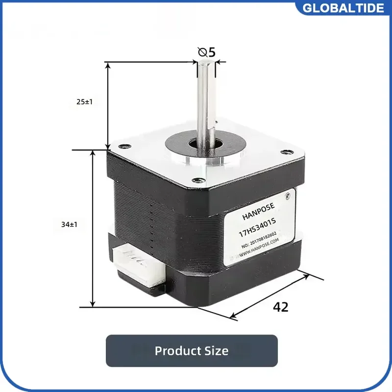 Nema17 Stepper Motor 34mm 1.3A 28Ncm 4-Lead Micro 17HS3401S for DIY 3D Printer CNC Drill Accessories Furadeira Adaptador Taladro