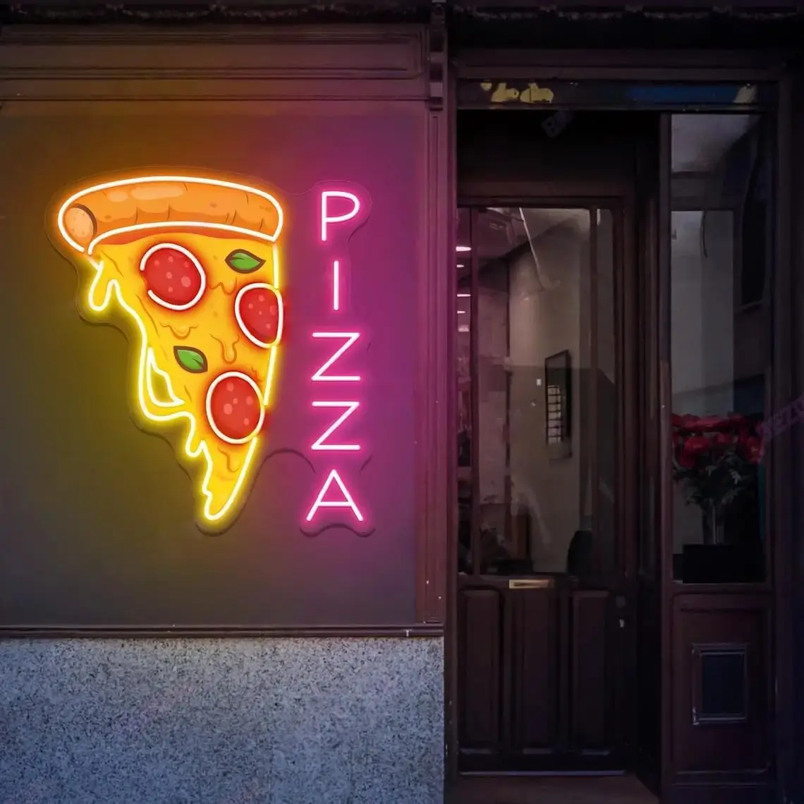

Pizza Neon Sign USB Powered LED Neon Light for Italian Restaurant Fast Food Pizza Burger Shop Decoration Business Art Wall Light