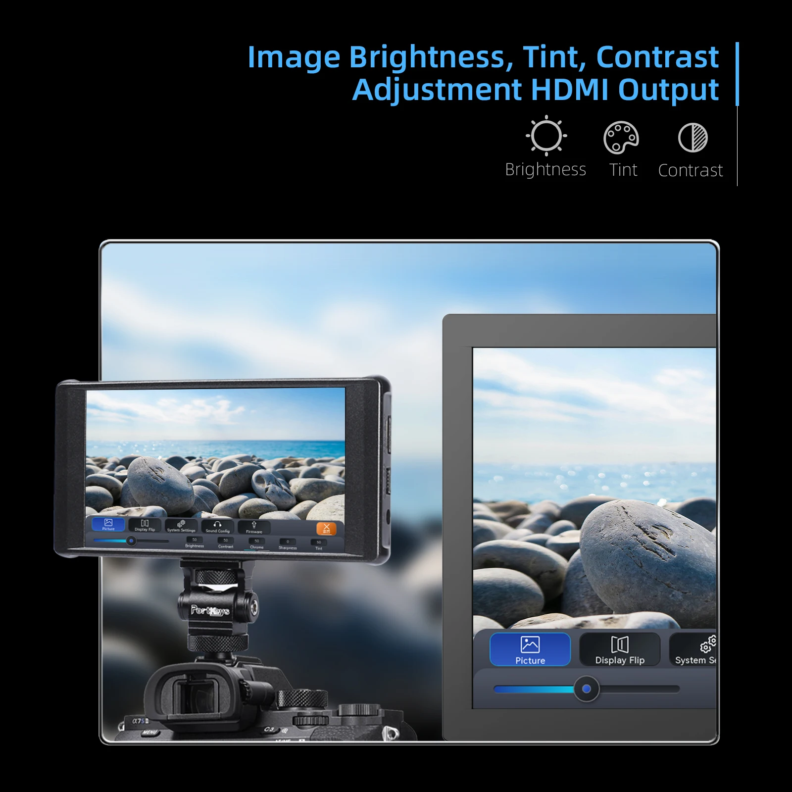 포트키스 PT6 5.2인치 모니터 터치스크린 3D LUT 600니트 1080P 4K 디스플레이 필드 모니터 라이브 스트리밍용