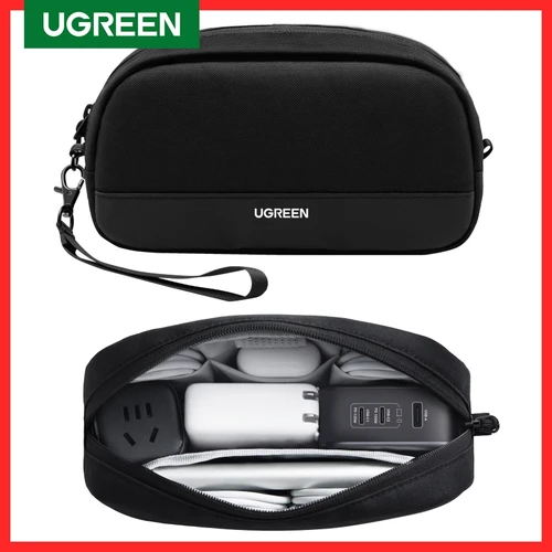 UGREEN bolsa de almacenamiento estuche organizador tamaño S/M para adaptador de corriente para ordenador portátil HUB auricular Cable cargador PC accesorios digitales para ordenador portátil