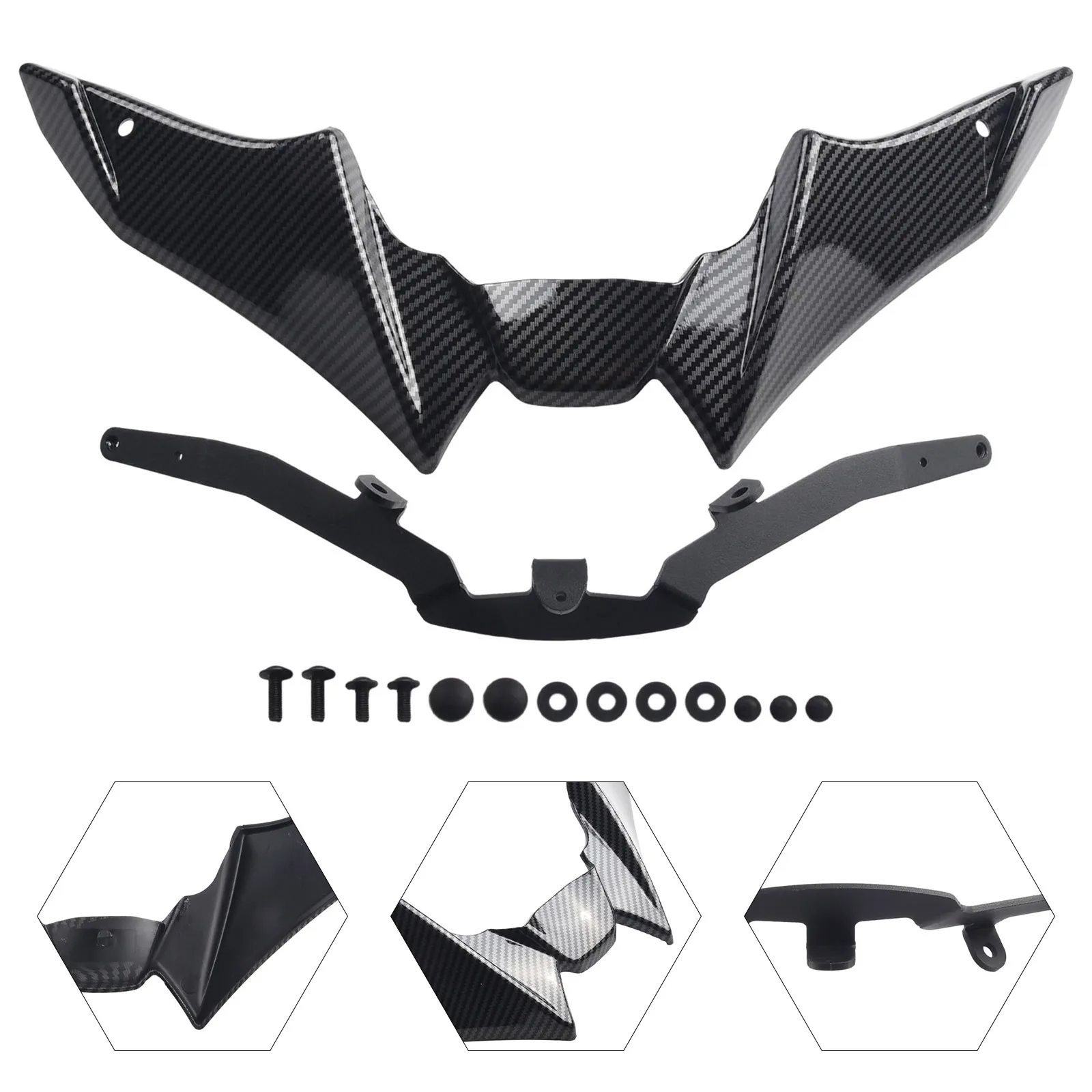 For MT-09 2021-2023 For MT-09 SP 2021-2023 Motorcycle Sport Spoilers Aerodynamic Wing Deflector Color Carbon Fiber Fixed Wing