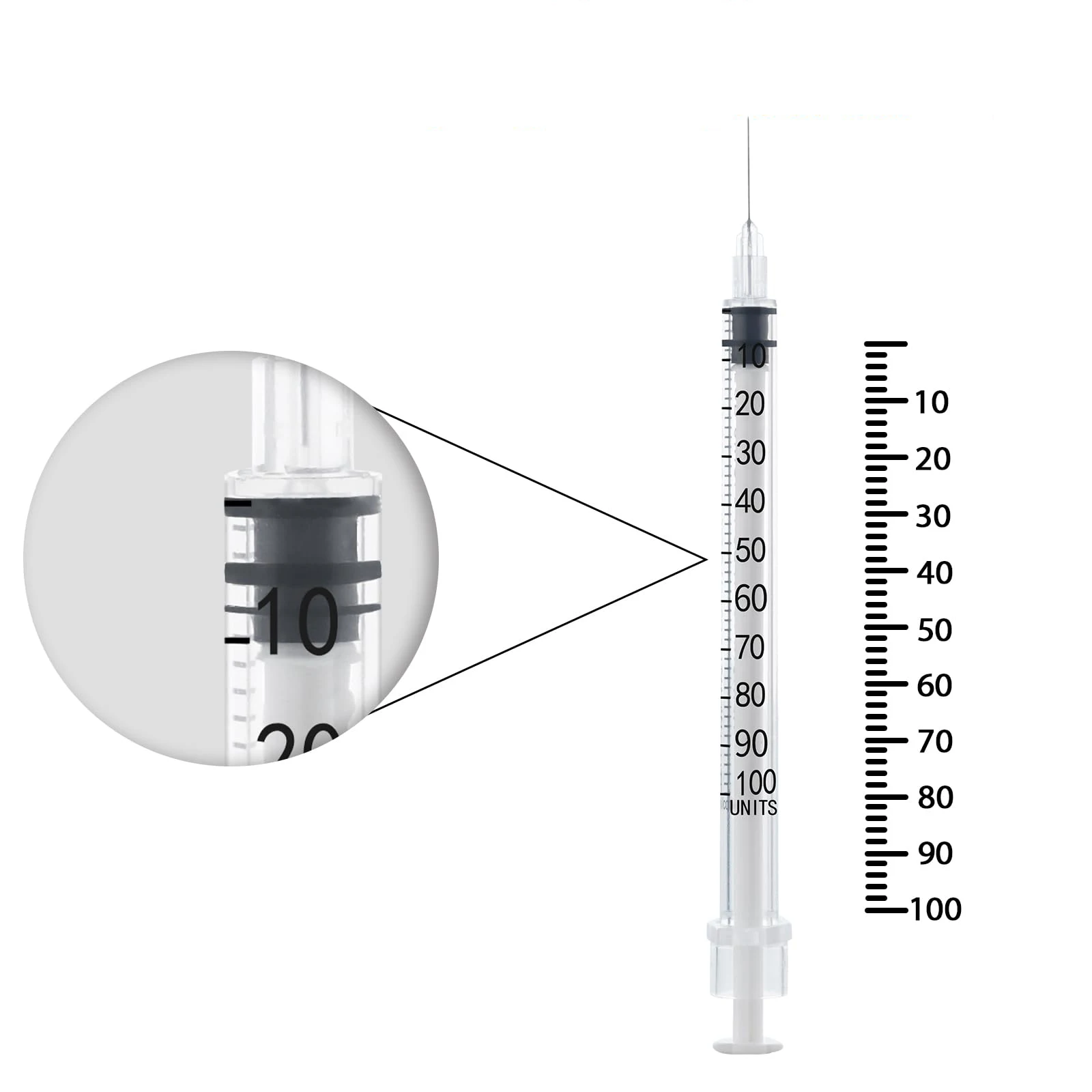 100 عبوة من حقنة الأنسولين 1 مللي/cc 30 جرام 1/2 بوصة مع غطاء برتقالي معقم يمكن التخلص منه ملفوف بشكل فردي للحيوانات الأليفة