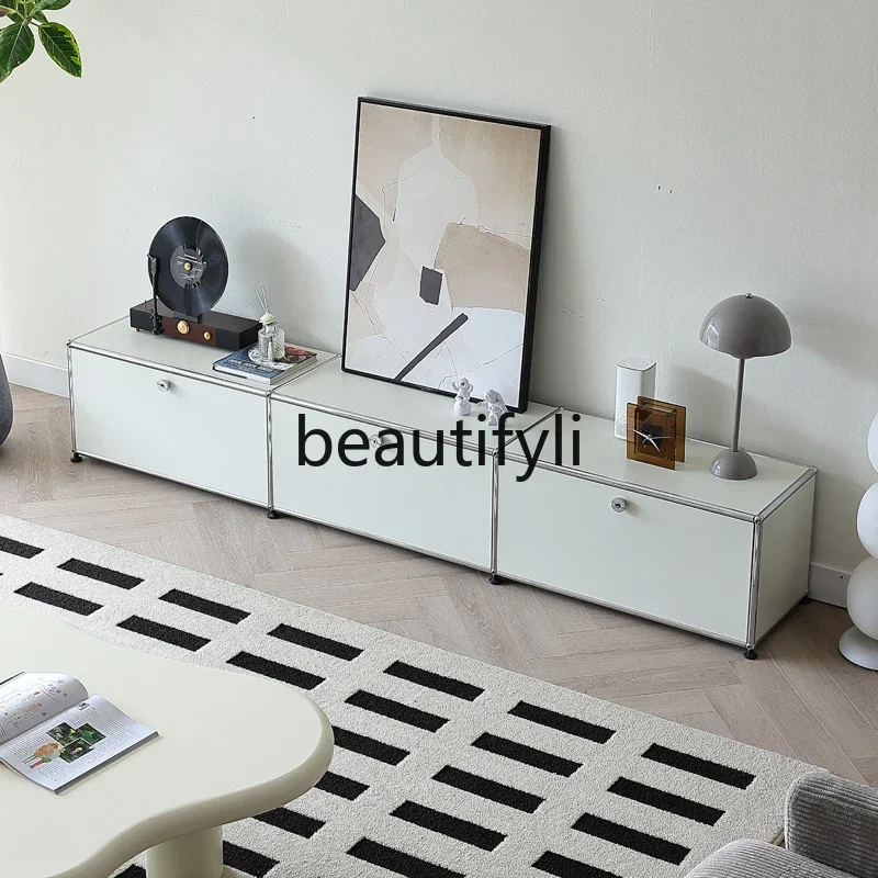 

Modular TV Cabinet USM Living Room Stainless Steel Medieval Storage Customizable Locker CQY