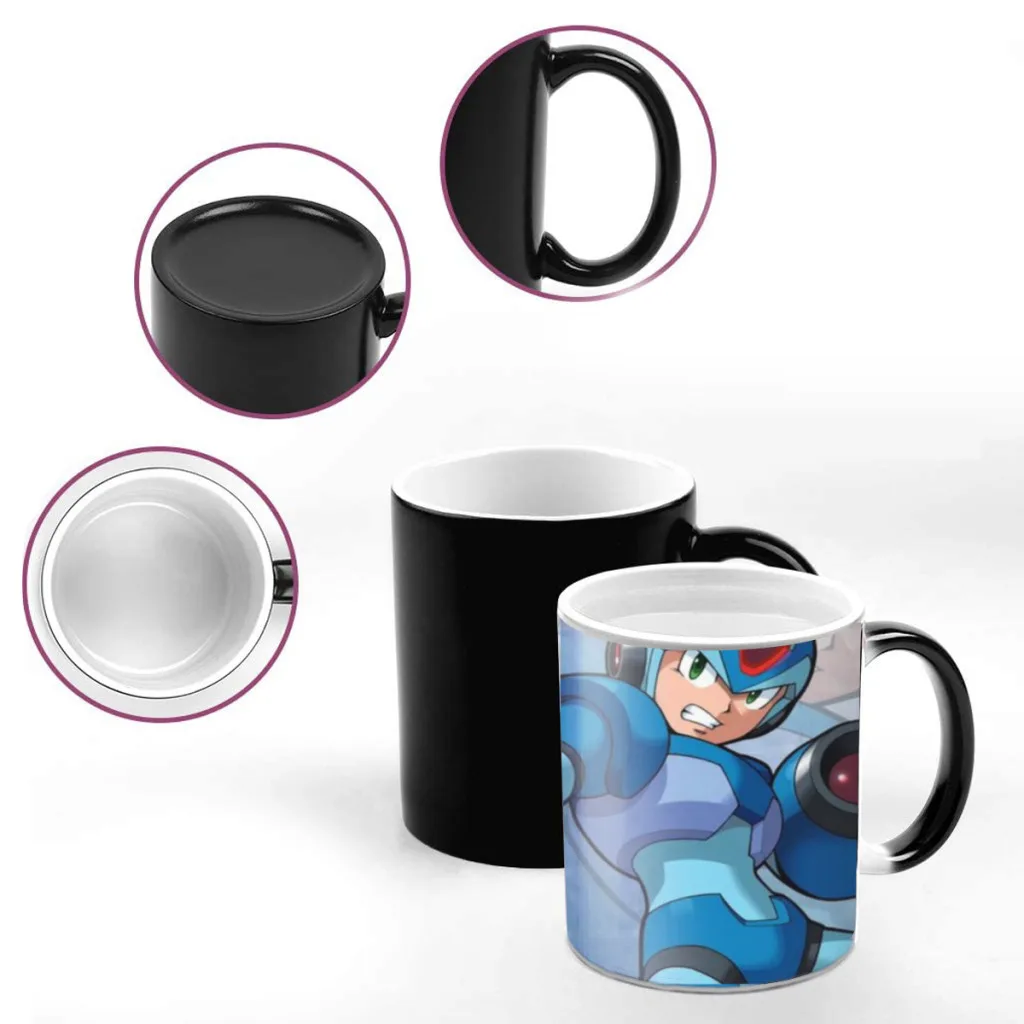 Rockman Megaman Game Newest Design Coffee Mugs Heat Color Changing Milk Tea Cup Colorcup For Birthday Gifts