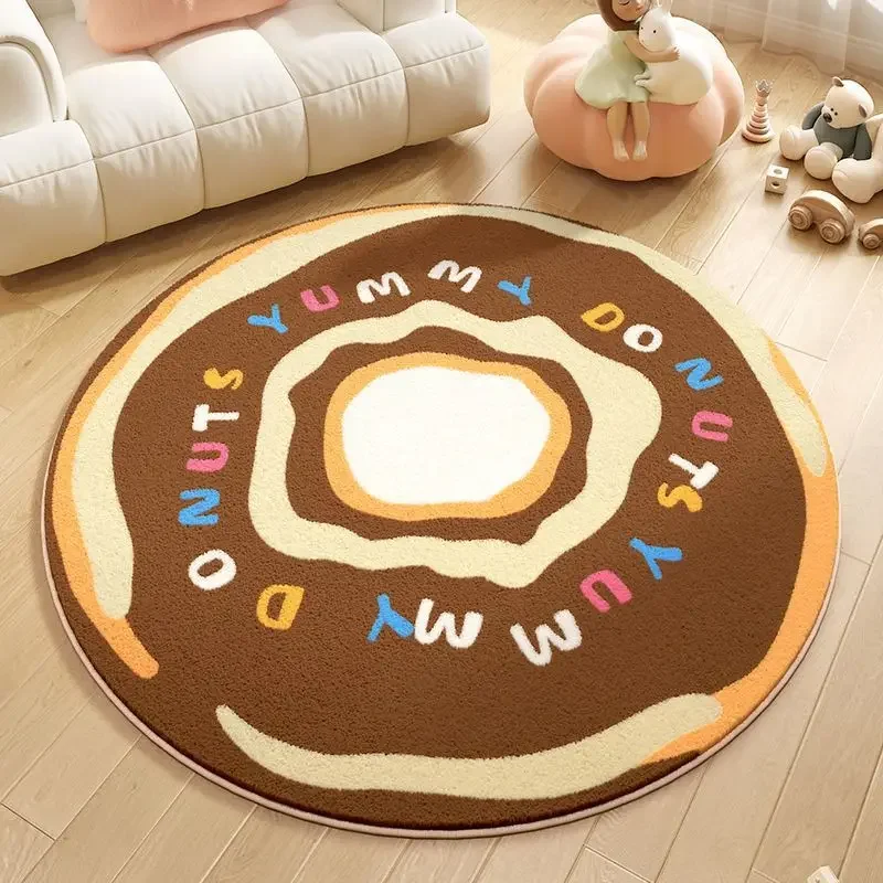 

Cute Donut Carpet Living Room Dirt-resistant Non-slip Carpet Children's Imitation Cashmere Bedroom Bedside Carpet