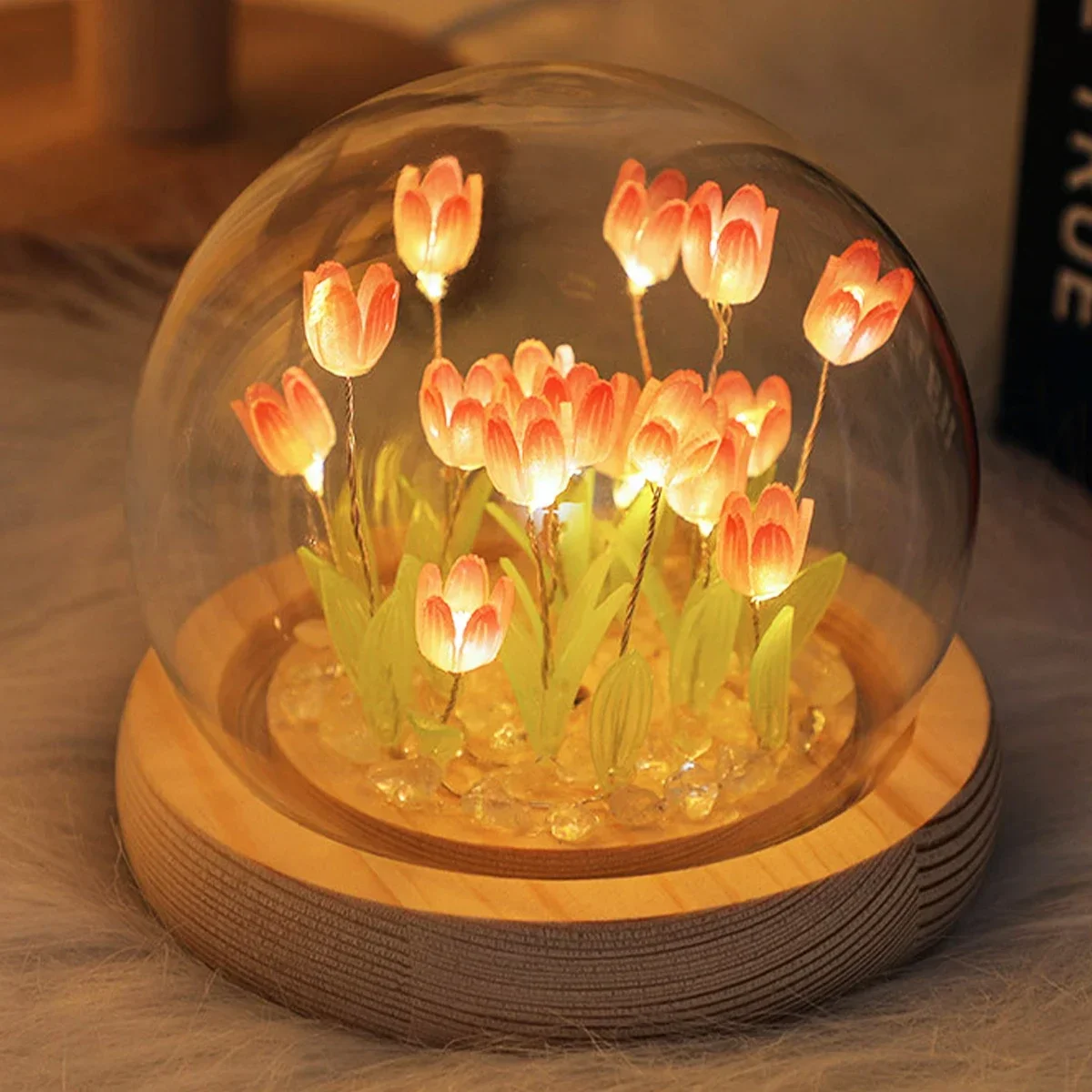 Mini Tulip Night Light Handmade DIY Materials Cute Home Decor Birthday Gift For Girl Family Friend Child Christmas Ornament