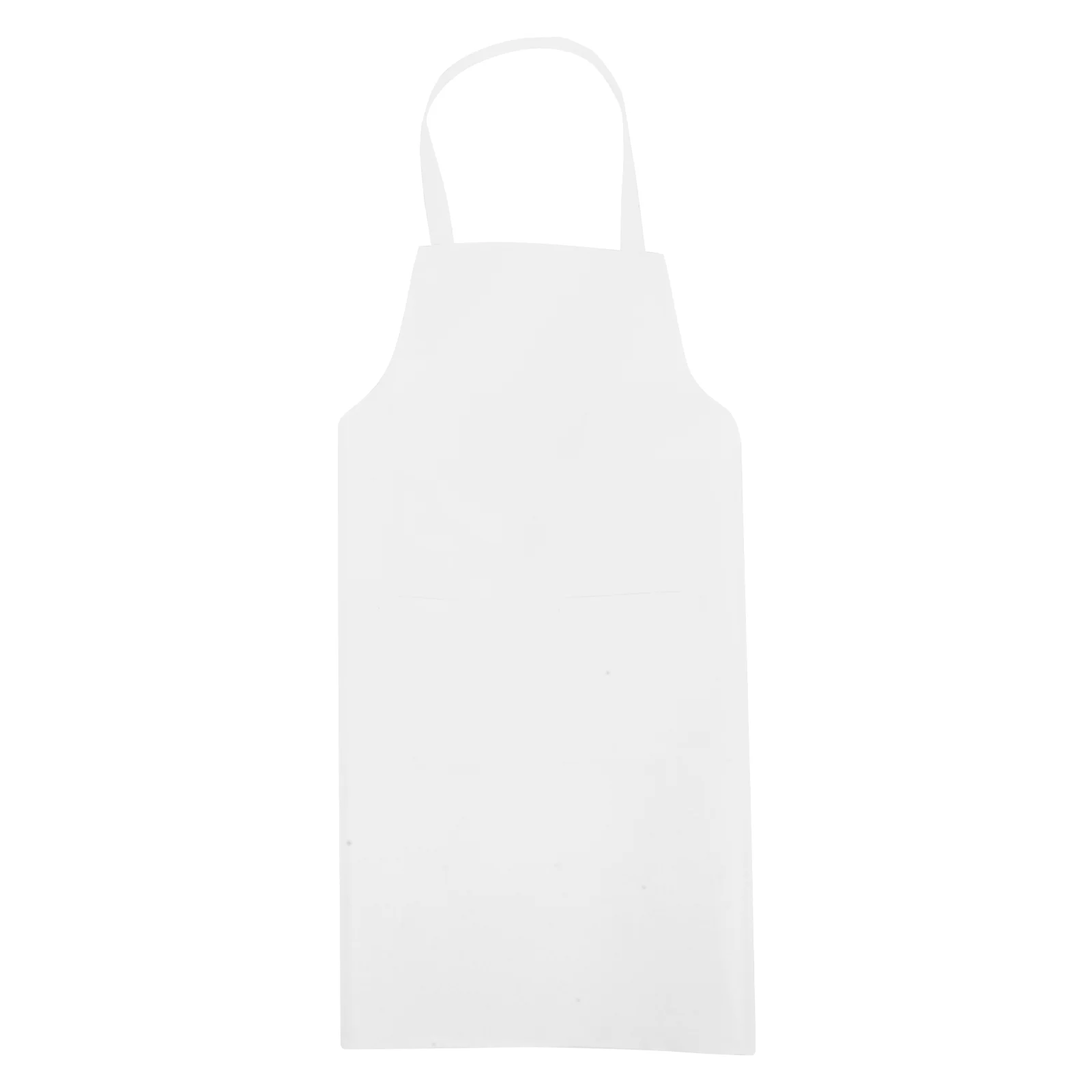 Biały fartuch kuchenny bez rękawów z dekoltem typu halter, poliester, z dwiema kieszeniami, unisex, do kawiarni, hotelu, warsztatu, ochronny.