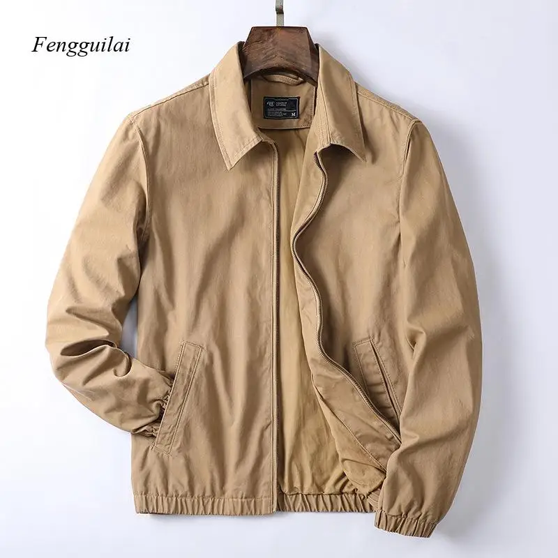 American-Style Retro Men's Workwear Jacket with Inner Lining, Loose Fit, Washed Cotton Fabric, Durable, Short Style, Coat