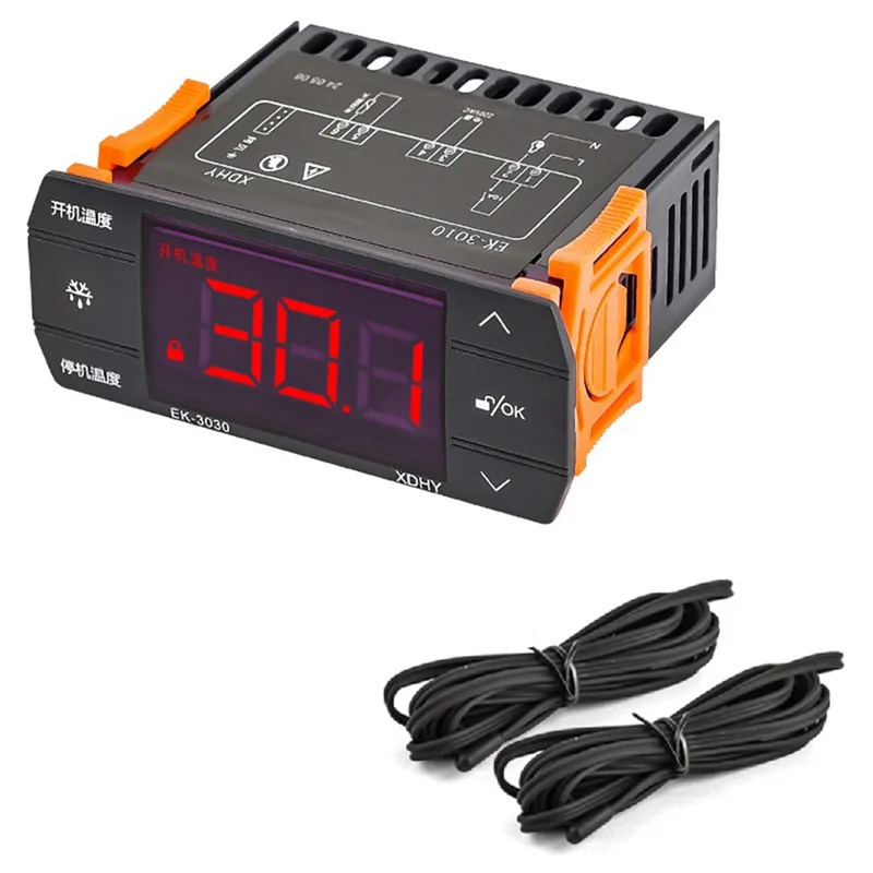ABLQ Defrost Controller Incubator เครื่องทําความร้อน Cooler EK3030 220V Dual รีเลย์เอาต์พุตสวิทช์อุณหภูมิ