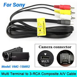 VMC-15MR2 RCA Audio Video Cable for Sony Handycam Camcorder HDR-CX HDR-PJ FDR-AX Series Multi Terminal to 3RCA Composite Cable