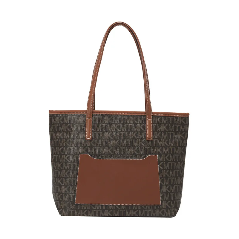 

Новинка 2025, роскошная женская сумка-тоут с монограммой, большая вместительная сумка на плечо с верхней ручкой, винтажная холщовая сумка-шоппер