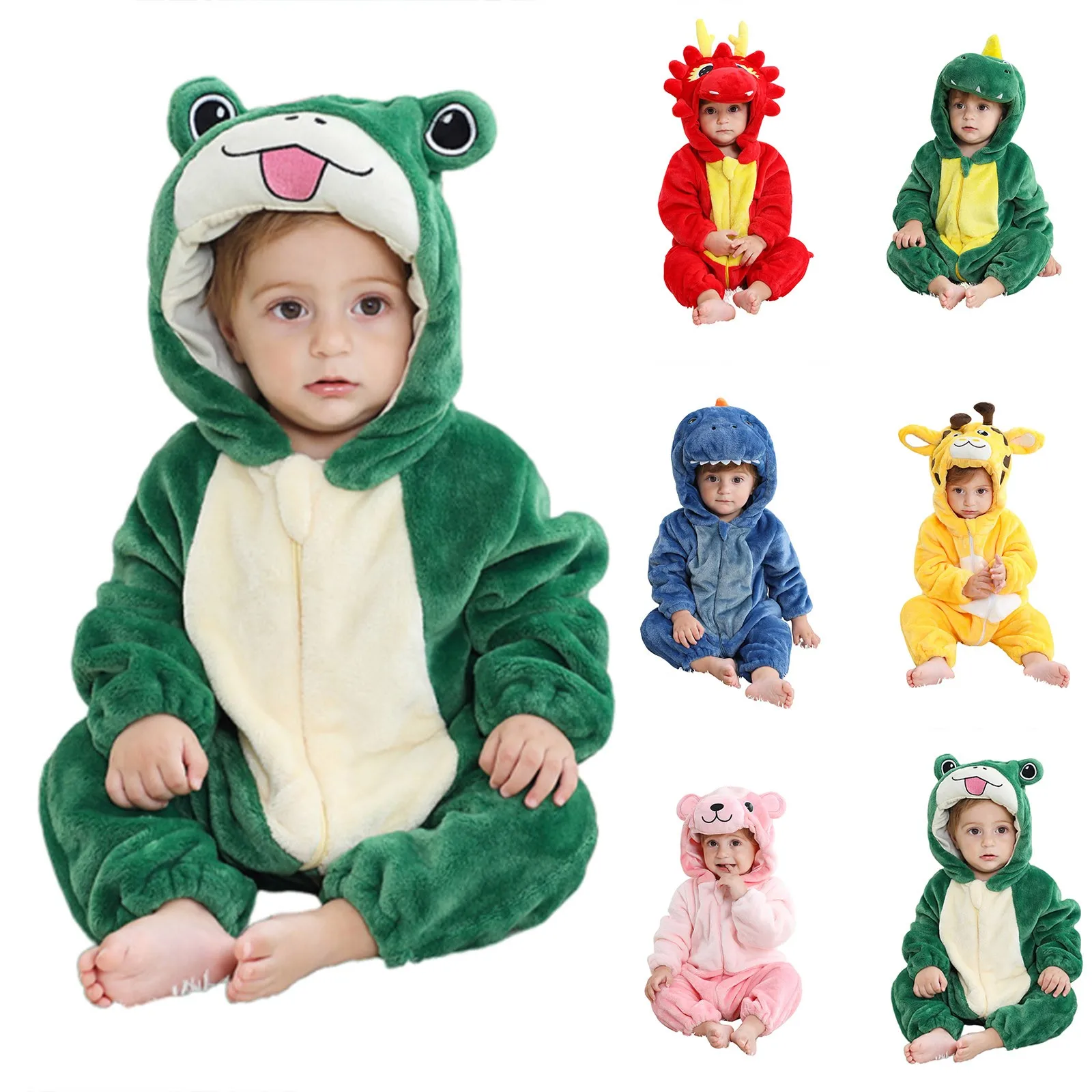 Kids Cartoon Pajamas Cartoon Suit Onesie For Children Onsie Boy Girls Fleece Full Body Pijama One-Piece Overall Whole Bodysuit