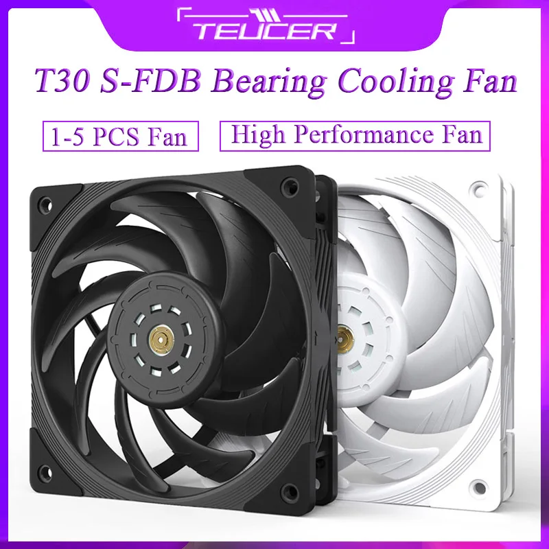 TEUCER T30 CPU Cooler Fan 2150RPM 4PIN PWM 12cm Computer Case Cooling System Fan SFDB Silent PC Gamer CPU Cooler 120mm Fan