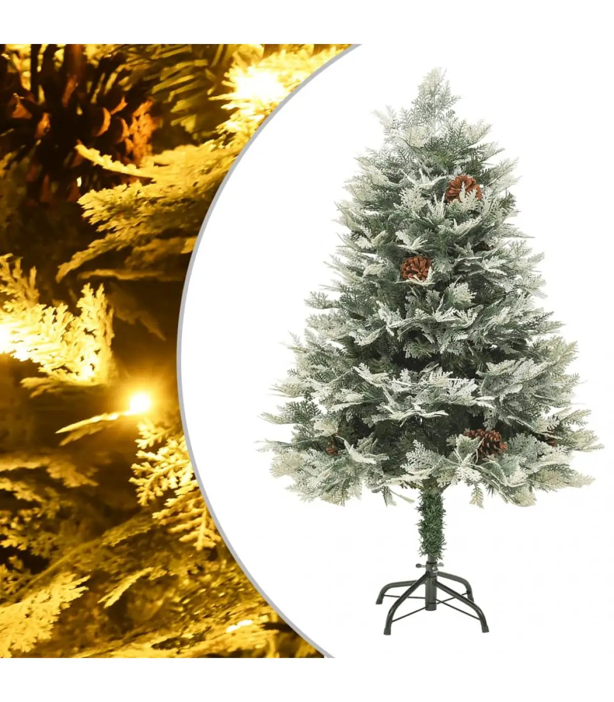 Christmas trees Christmas tree with LED and pineapples green PVC and PE 150 cm