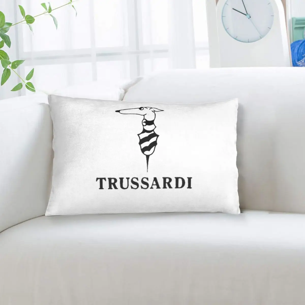 Capa de Almofada Retangular com Logo Trussardis, Decorativa para Quarto, Cama, Conforto em Casa, Almofada Decorativa
