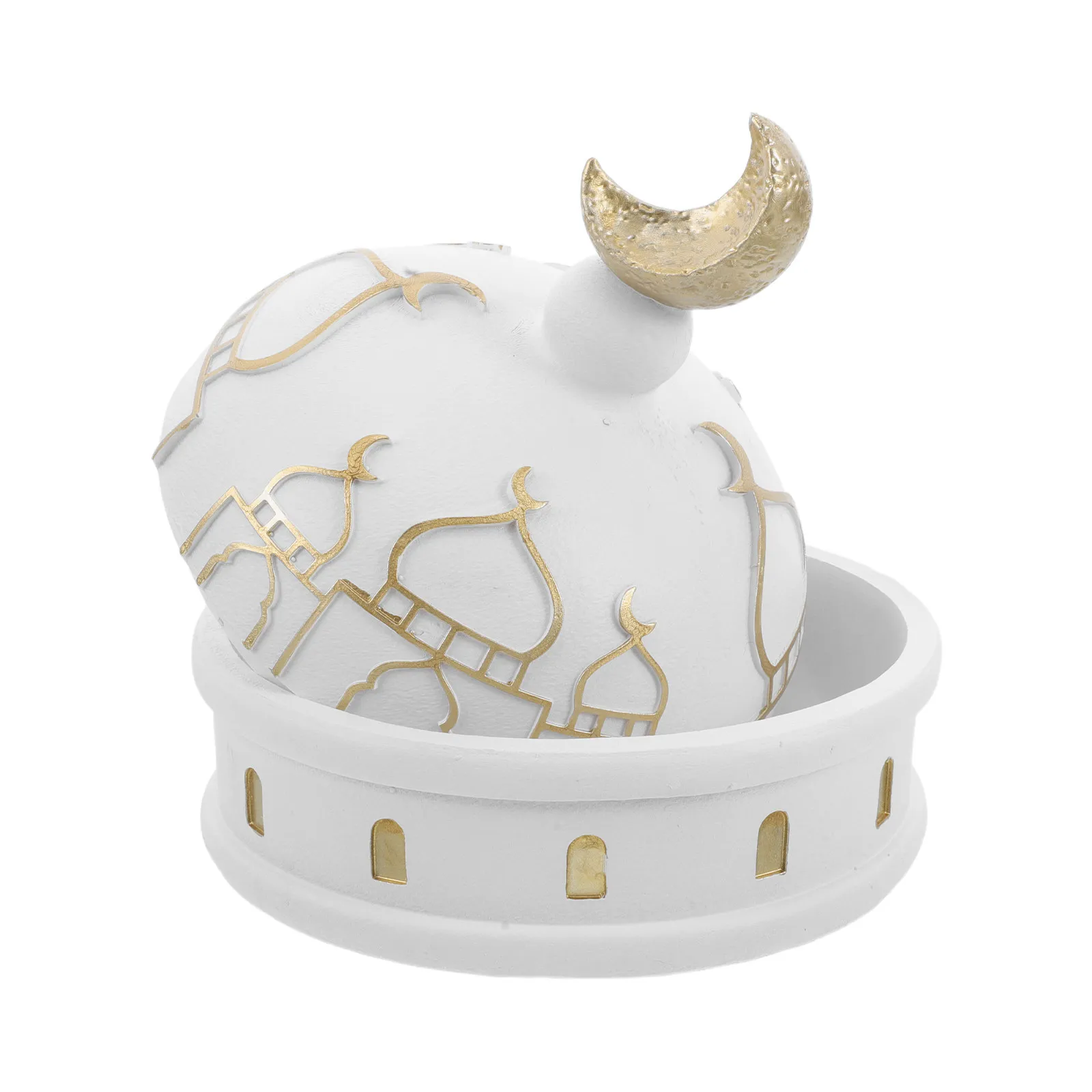 Ramadan Eid Mubarak Middle Eastern Resin Tabletop Decor Hollow Design Jewelry Storage Box Islamic Home Decor Serving Tray Candy view 4