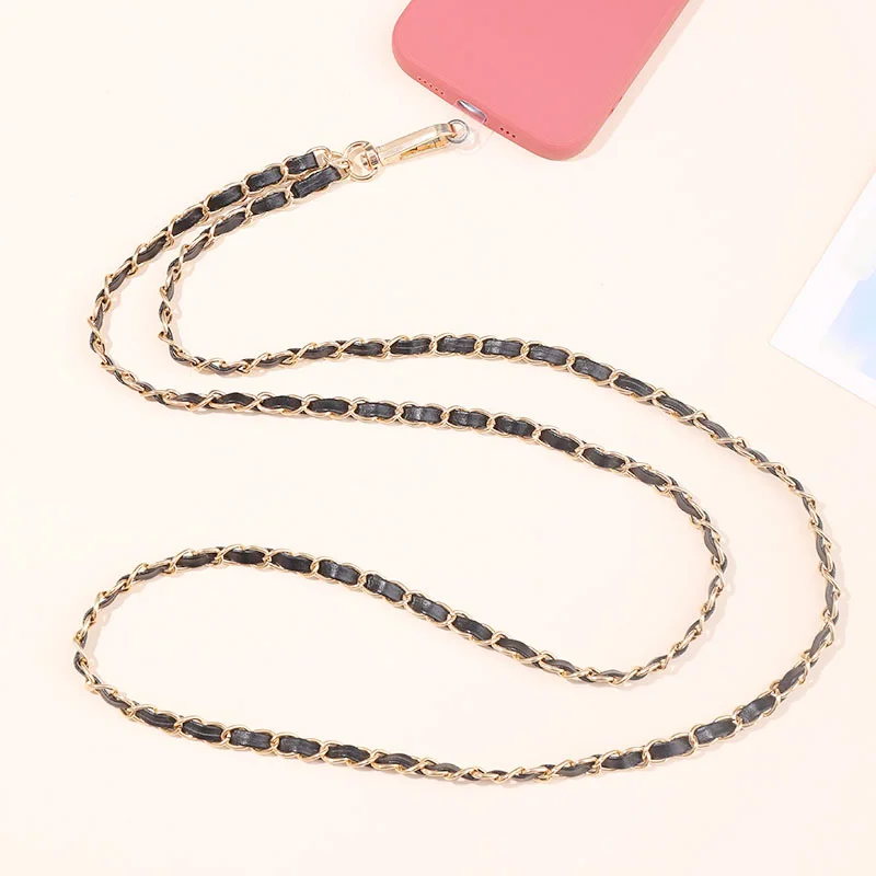 Bolso creativo para coche, bandolera, cadena para teléfono, colgante para el cuello, joyería nueva para mujer, funda de teléfono antideslizante de Metal a la moda, Clip de cadena de serpiente