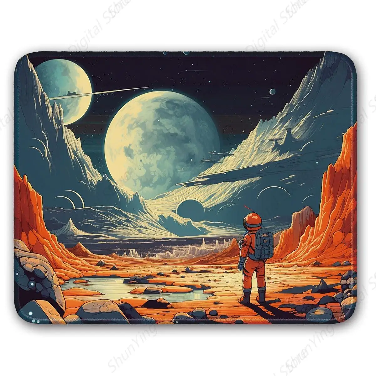 

Astronaut Occupation Planet Pattern Mouse Pad Suitable For Gaming Office Laptop Mouse Pad 25*30cm