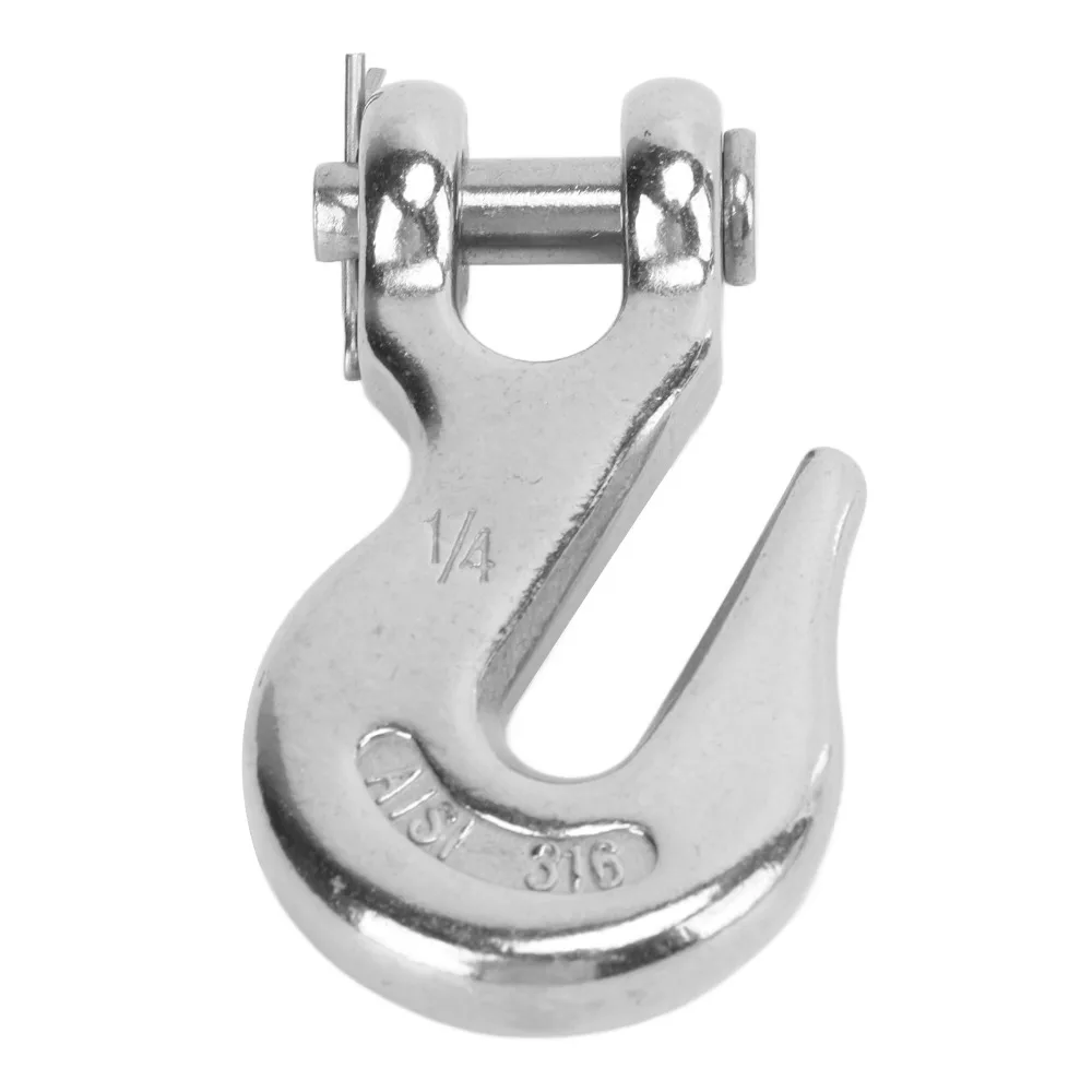 316 Stainless Steel Marine Boat Slip Lifting Hook 1000lbs Load Bearing Heavy Duty Slip Hook 1/4in Clevis Hook Boat Application