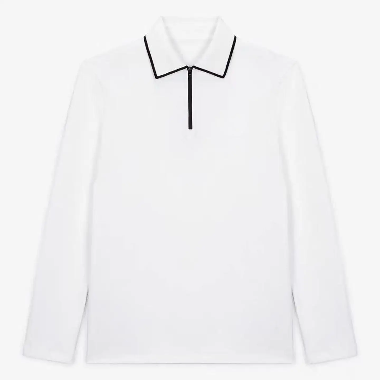 Clearance Sale-2026 New Arrival Male Golf Zip‑Up Turn Collar Long Sleeve Top Casual Training Athletic Golf Sportswear