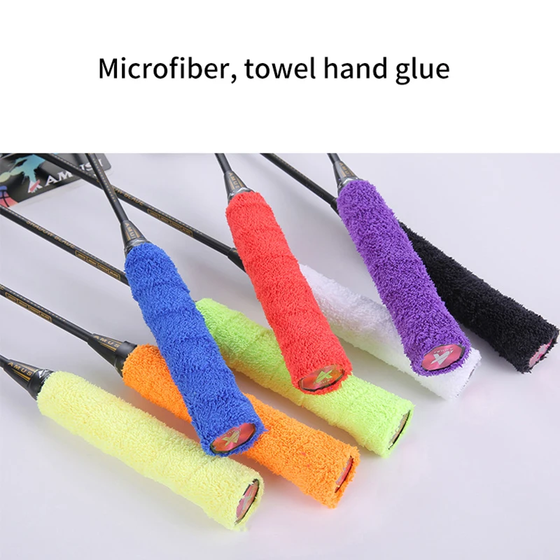 Anti-Slip Rubber Towel for Badminton Racket, Hand Gel, Long Hair, Microfiber, Sweatband, Thick, Rubber