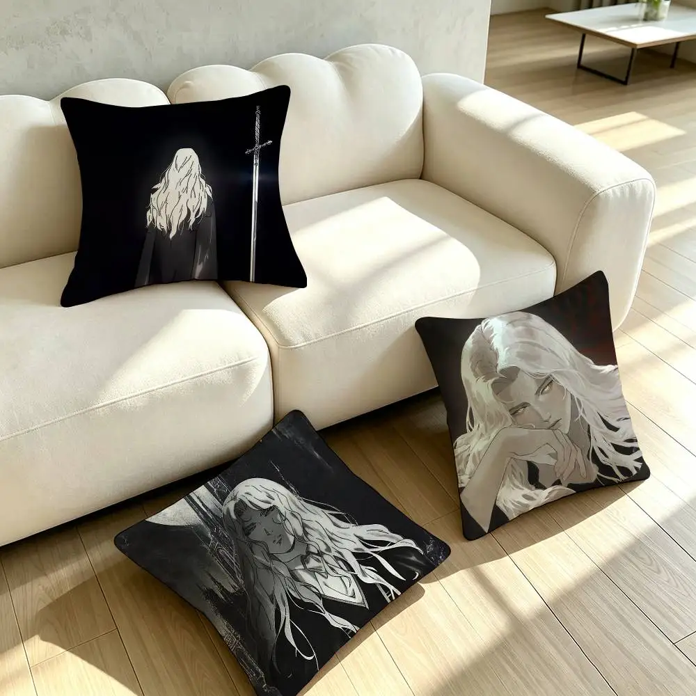 G-Game C-Castlevania Alucard Pillow Case Square Double-Sided Sofa Cushion Cover Bedroom Bedside Pillow