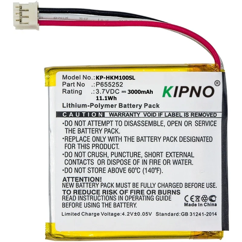 

KIPNO Li-Polymer Speaker Battery P655252 for Harman/Kardon Esquire Mini 3.7V, 3000mAh 100%NEW