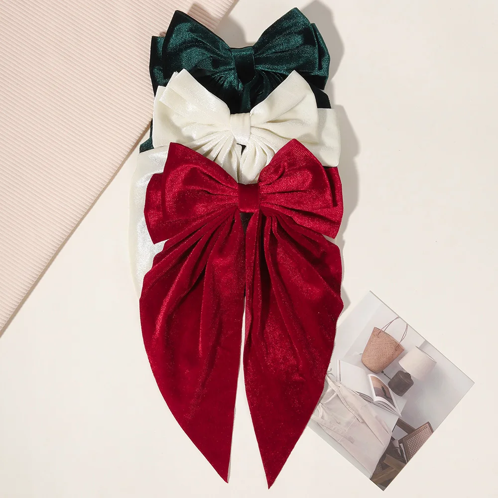 

3/4/5/8 шт., заколка для волос с большим бантом для маленьких девочек, корейские повязки на голову, заколка с большим бантом, новогодняя однотонная заколка для хвоста, аксессуары для волос