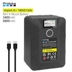 BP-50 BP-100 Mini V-Mount /V-Lock high-capacity battery for Type-C USB Micro pocket battery for cameras smartphones laptops