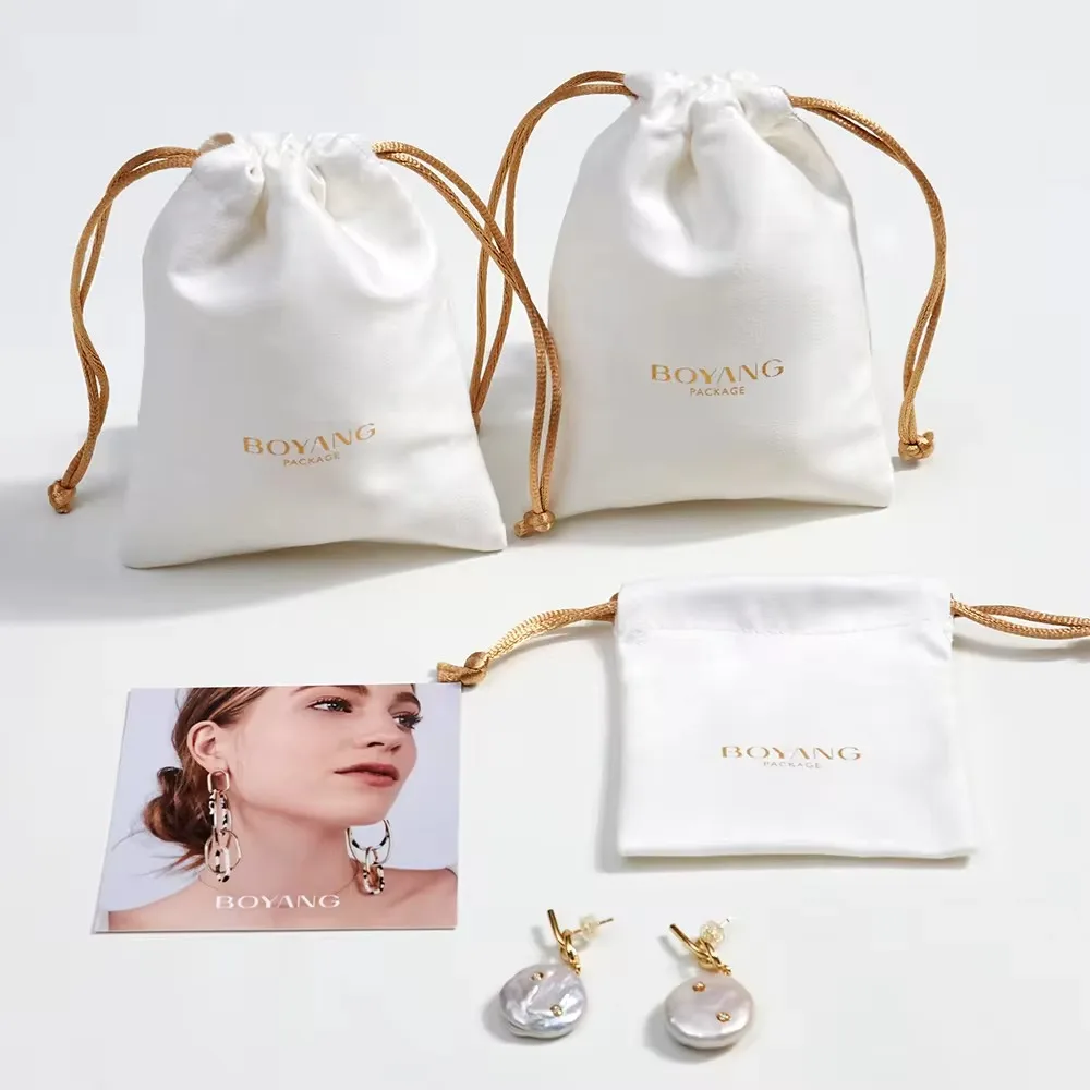 Custom Printed Soft Earring Necklace Storage Suede Jewelry Pouch Drawstring Jewelry Bag Packaging