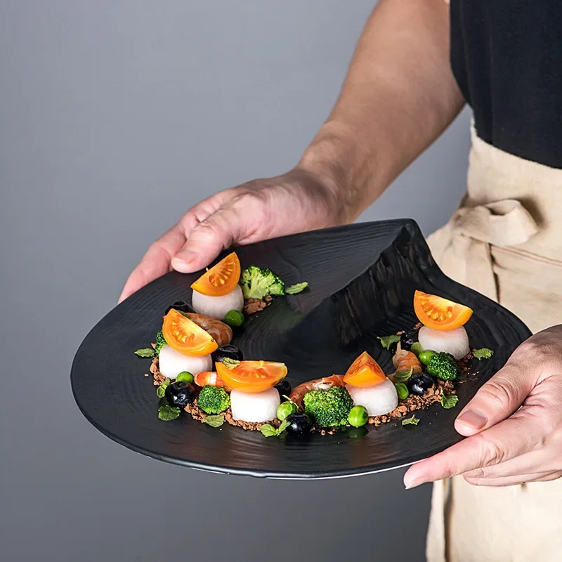 

Creative Western Cuisine Tray Steak Dish Dessert Plate Flat Hotel Restaurant Artistic Conception Plate H0Y9A0