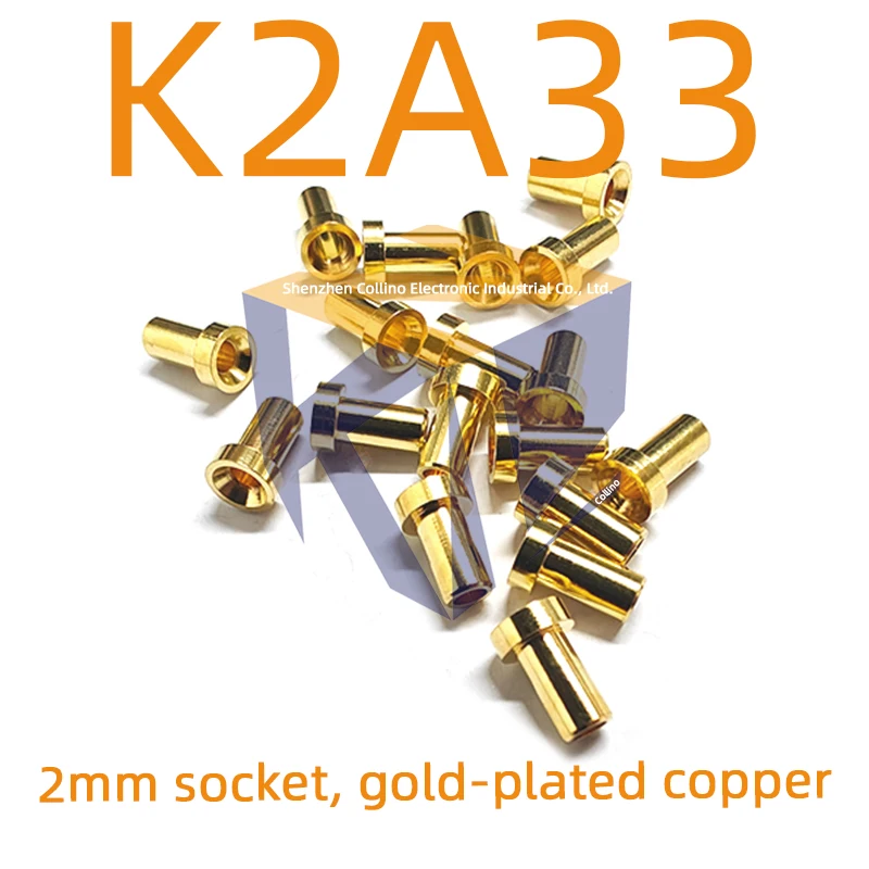 5pcs K2A33 K1A30 2mm/1mm for banana wire cable bent pin plug connector terminal socket