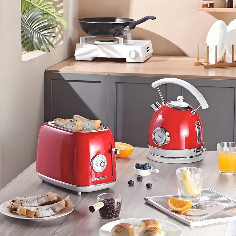 Hot-selling popular retro, two-piece toaster with grill, kitchen utensils, smart toaster
