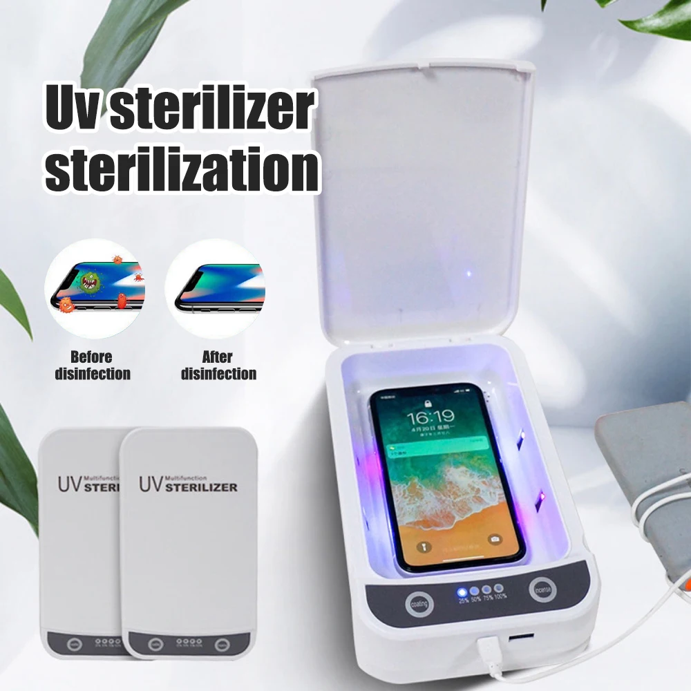 Disinfection Box UV 9W Multifunctional Mobile Phone Wireless Charger Disinfection Box Fully Sealed White Cleaning Box