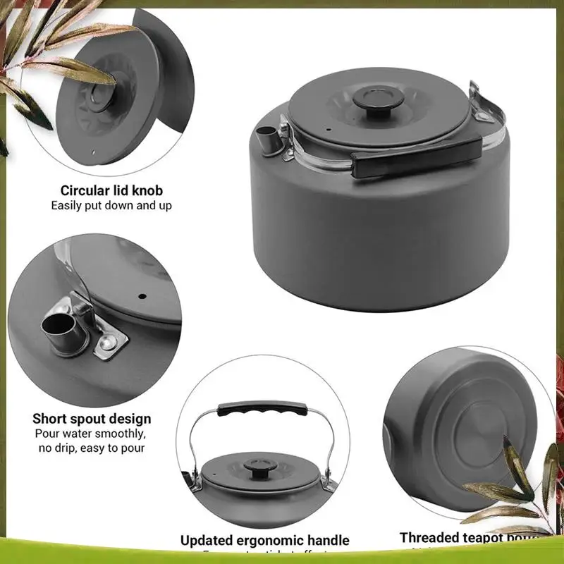 

A08P-2X Кемпинговый чайник 2,0 л, кофейный чайник для костра, быстрый нагрев, уличное снаряжение, отлично подходит для кипящей воды, сверхлегкий