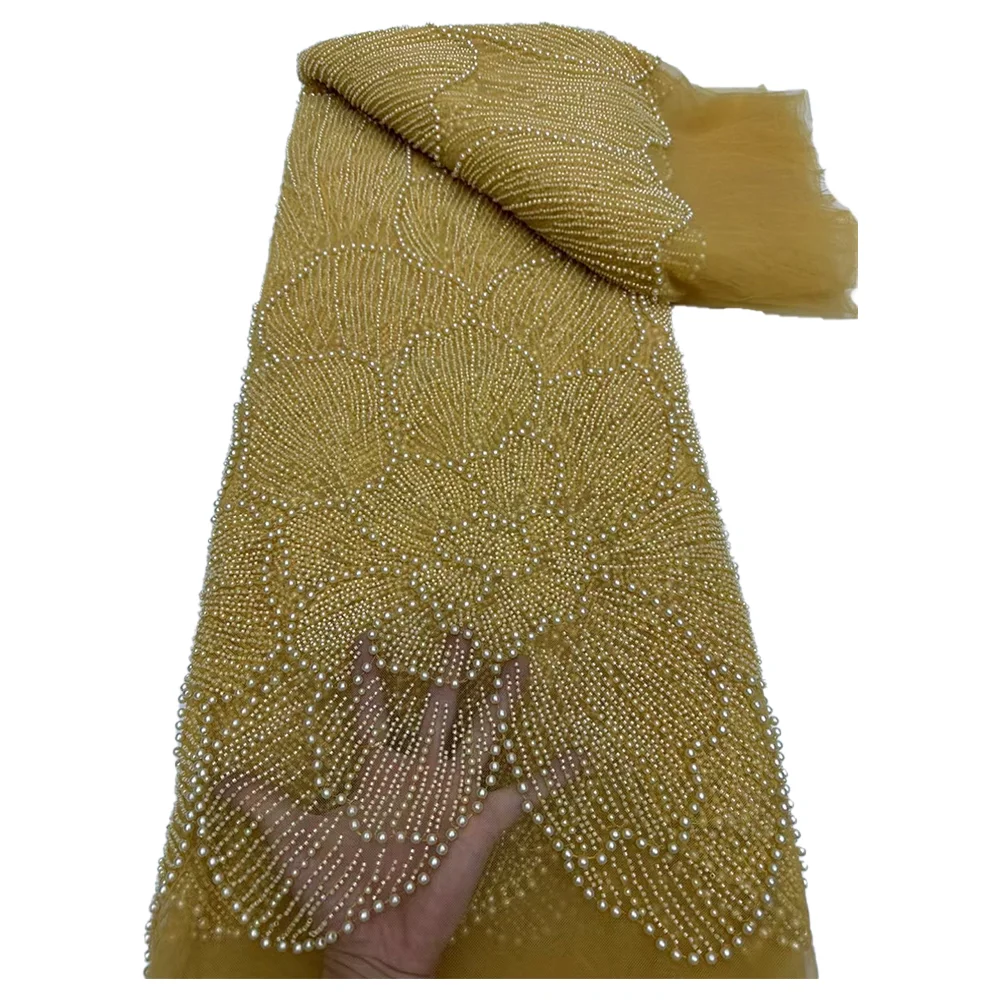 Luxo frisado renda com lantejoulas estilo africano renda bordada de alta qualidade para vestido de casamento feminino 3d flores tecido de renda frisada