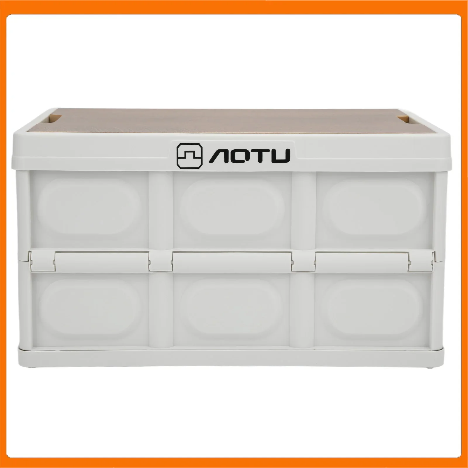 30L Outdoor Multifunctional Folding Storage Box Thicken Removable Portable Storage Box with Wooden Panel for Outdoor